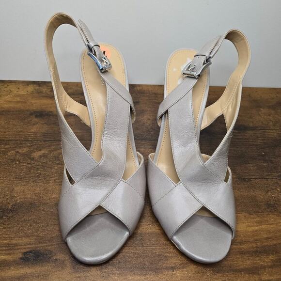 Michael Kors Becky Grey Strappy Stiletto in Pearl Size 10 - Picture 2 of 7